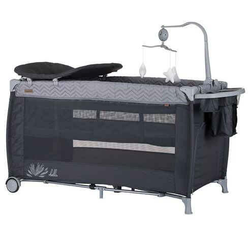 Patut pliabil Chipolino Bella anthracite, Culoare: Negru, Dimensiuni: 120x60,poza 2