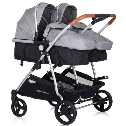 Carucior gemeni Chipolino Duo Smart 3 in 1 anthracite, Culoare: Gri - poza 3 - ExclusivMAG.ro