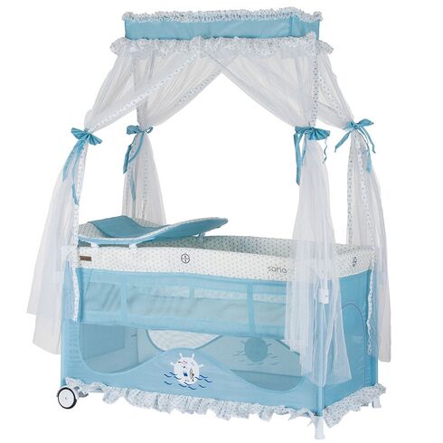 Patut pliabil Chipolino Sahara sailor, Culoare: Blue, Dimensiuni: 120x60,poza 2