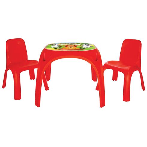 Set Masuta cu 2 scaune pentru copii Pilsan King Table red, Culoare: Rosu,poza 2