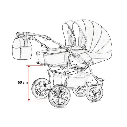 Carucior pentru gemeni Mikado DUET LUX D-223 3 in 1, Culoare: Gri/Negru - poza 4 - ExclusivMAG.ro