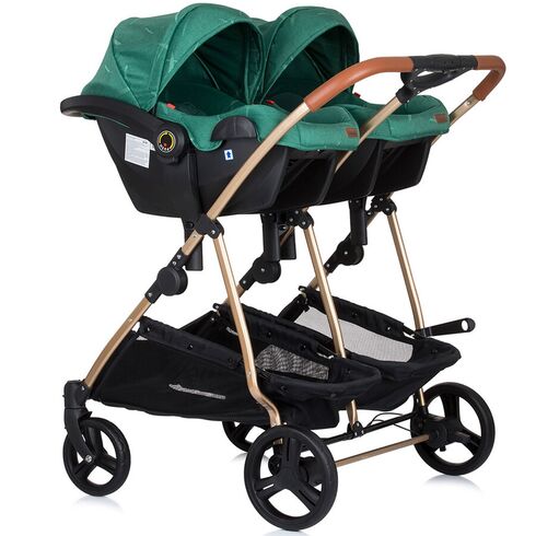 Carucior gemeni Chipolino Duo Smart 3 in 1 avocado, Culoare: Verde - poza 5 - ExclusivMAG.ro
