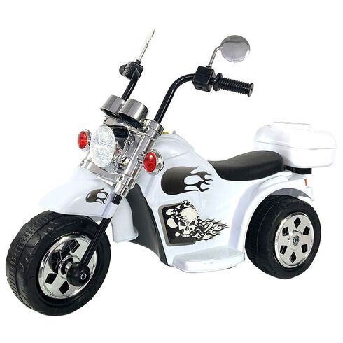 Motocicleta electrica Chipolino Chopper white, Culoare: Alb, Capacitate acumulator: 6V