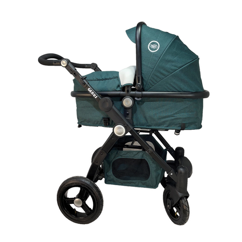 Carucior transformabil cu roti gonflabile Klippan GENUS 2 in 1 Verde,poza 3  - ExclusivMAG.ro Carucior transformabil cu roti gonflabile Klippan GENUS 2 in 1 Verde,poza 3