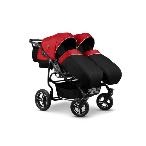 Carucior pentru gemeni Mikado TWIN T-03 3 in 1, Culoare: Rosu/Negru,poza 2