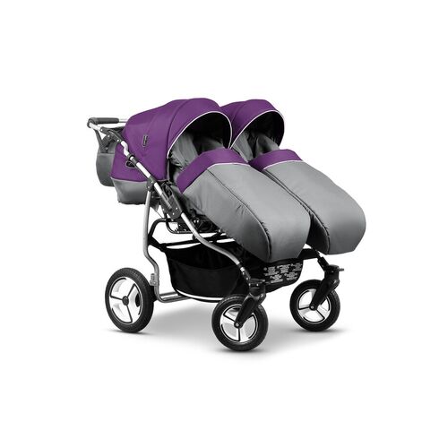 Carucior pentru gemeni Mikado TWIN T-04 3 in 1, Culoare: Mov,poza 4