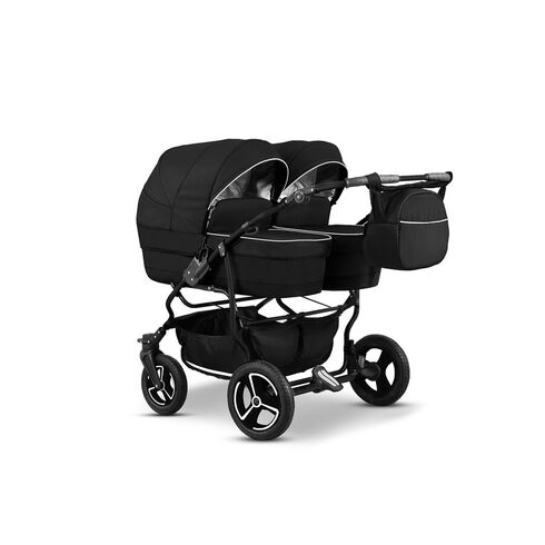 Carucior pentru gemeni Mikado TWIN T-01 3 in 1, Culoare: Negru