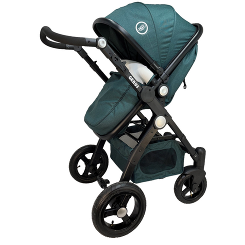 Carucior transformabil cu roti gonflabile Klippan GENUS 2 in 1 Verde,poza 2  - ExclusivMAG.ro Carucior transformabil cu roti gonflabile Klippan GENUS 2 in 1 Verde,poza 2