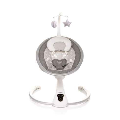 Leagan electric cu melodii si telecomanda 4Baby GRACE Gri, Culoare: Gri deschis,poza 10