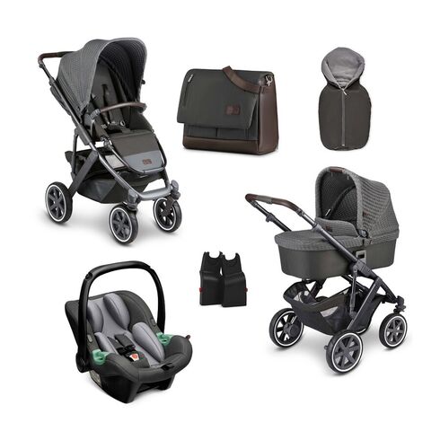 Carucior 3 in 1 Salsa 4 AIR Cornet Starter Set 9 buc ABC Design, Culoare: Gri deschis, Model: 3 in 1  - ExclusivMAG.ro