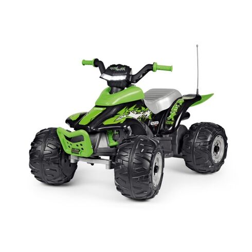 ATV Peg Perego Corral T-Rex, 330W, 12V, 3 ani +, Verde/ Negru, Culoare: Verde, Capacitate acumulator: 12V
