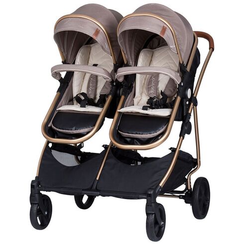 Carucior gemeni Chipolino Duo Smart 2 in 1 humus, Culoare: Crem  - ExclusivMAG.ro