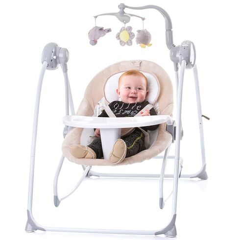 Leagan electric si balansoar Chipolino Nux humus, Culoare: Crem,poza 9