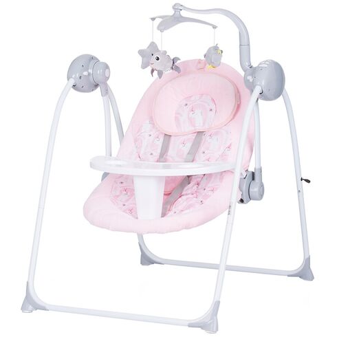 Leagan electric si balansoar Chipolino Nux blush, Culoare: Roz,poza 2