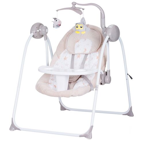 Leagan electric si balansoar Chipolino Nux humus, Culoare: Crem,poza 2