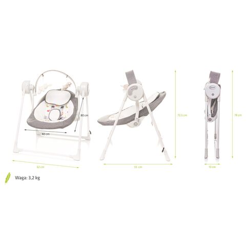 Leagan electric 4Baby SWING Grafit, Culoare: Gri,poza 5