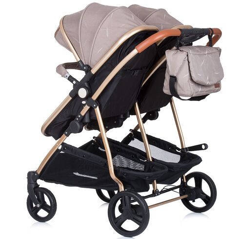 Carucior gemeni Chipolino Duo Smart 2 in 1 humus, Culoare: Crem - poza 10 - ExclusivMAG.ro