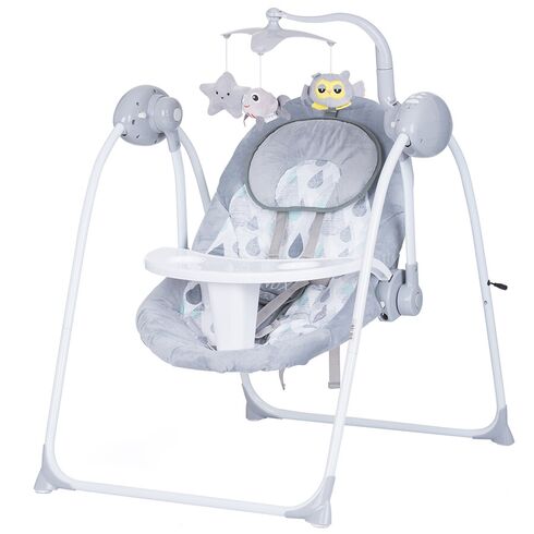 Leagan electric si balansoar Chipolino Nux platinum, Culoare: Gri,poza 2