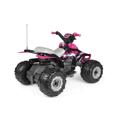 ATV Peg Perego Corral T-Rex, 330W, 12V, 3 ani +, Roz/ Negru, Culoare: Roz, Capacitate acumulator: 12V,poza 4  - ExclusivMAG.ro ATV Peg Perego Corral T-Rex, 330W, 12V, 3 ani +, Roz/ Negru, Culoare: Roz, Capacitate acumulator: 12V,poza 4