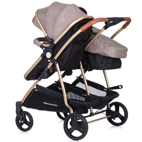 Carucior gemeni Chipolino Duo Smart 2 in 1 humus, Culoare: Crem - poza 8 - ExclusivMAG.ro