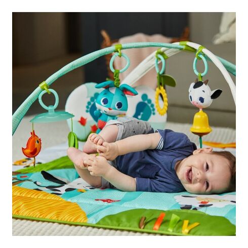 Centru de joaca cu salteluta Tiny Love Gymini Loveste si Canta, Ferma, 0 luni plus, Multicolor,poza 6