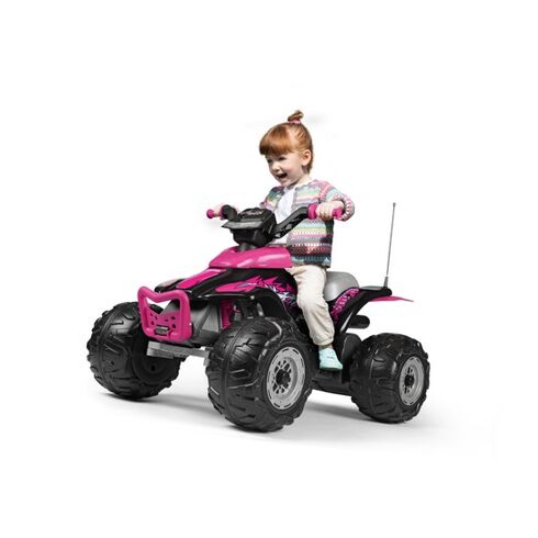 ATV Peg Perego Corral T-Rex, 330W, 12V, 3 ani +, Roz/ Negru, Culoare: Roz, Capacitate acumulator: 12V,poza 2  - ExclusivMAG.ro ATV Peg Perego Corral T-Rex, 330W, 12V, 3 ani +, Roz/ Negru, Culoare: Roz, Capacitate acumulator: 12V,poza 2