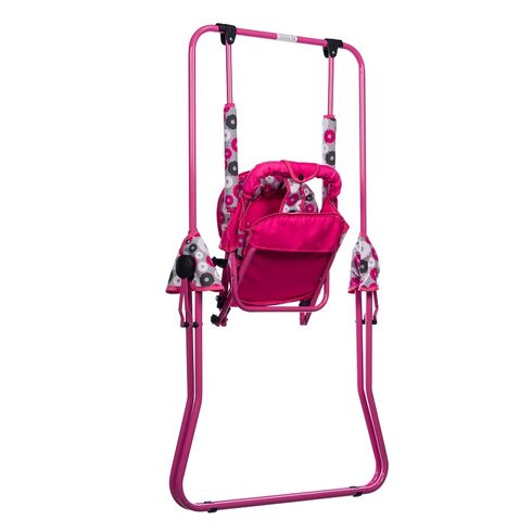 Leagan pentru copii, Top Kids, pentru interior si exterior, Pink Flowers, Culoare: Roz,poza 3