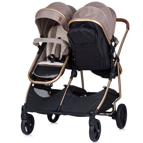 Carucior gemeni Chipolino Duo Smart 2 in 1 humus, Culoare: Crem - poza 11 - ExclusivMAG.ro