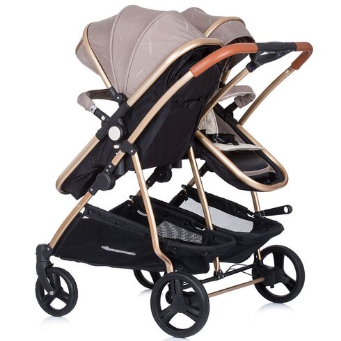 Carucior gemeni Chipolino Duo Smart 2 in 1 humus, Culoare: Crem - poza 9 - ExclusivMAG.ro