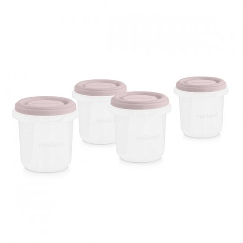 Set 4 Recipiente Ermetice gradate Terra Blush 250 ml Miniland, Culoare: Roz,poza 2  - ExclusivMAG.ro Set 4 Recipiente Ermetice gradate Terra Blush 250 ml Miniland, Culoare: Roz,poza 2