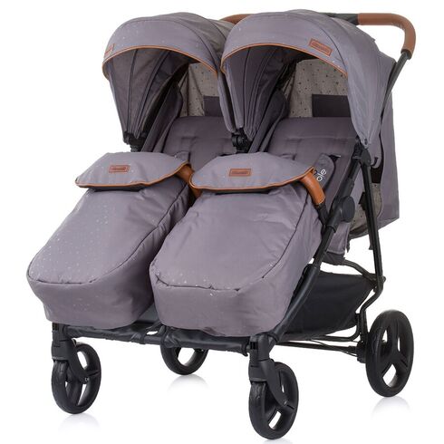 Carucior gemeni Chipolino Passo Doble platinum, Culoare: Gri - poza 3 - ExclusivMAG.ro
