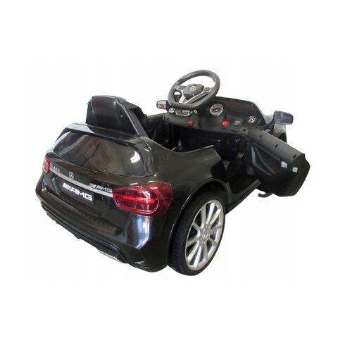 Masinuta electrica cu telecomanda, roti EVA, scaun piele Mercedes GLA45 - Negru, Culoare: Negru, Capacitate acumulator: 12V,poza 4