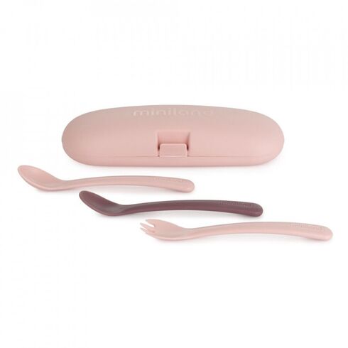 Set tacamuri ergonomice pentru copii Terra Blush Miniland, Culoare: Roz