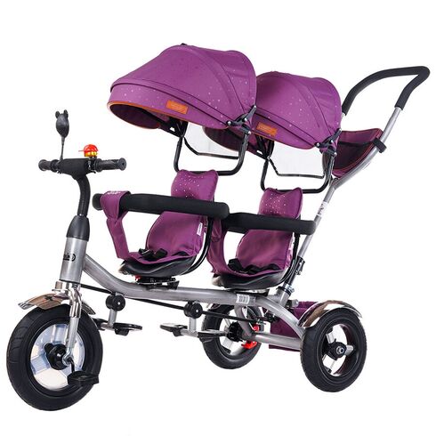Tricicleta gemeni Chipolino 2Play lilac, Culoare: Mov