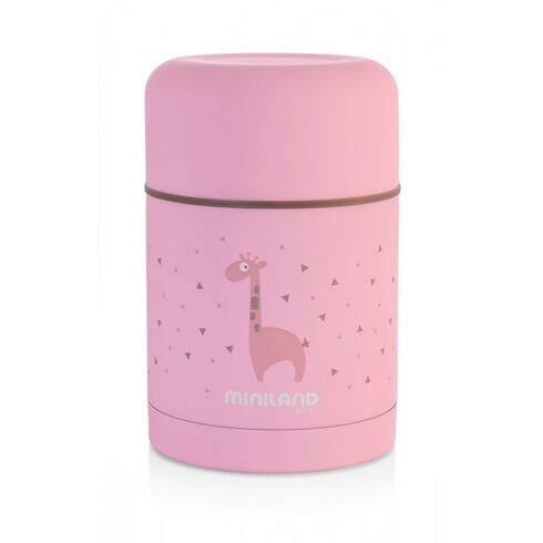 Termos mancare solida Silky Pink Miniland Baby, Culoare: Roz, Cantitate: 600ml