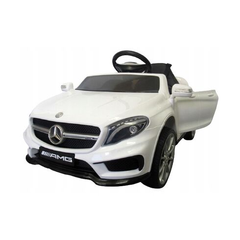 Masinuta electrica cu telecomanda, roti EVA, scaun piele Mercedes GLA45 - Alb, Culoare: Alb, Capacitate acumulator: 12V,poza 2