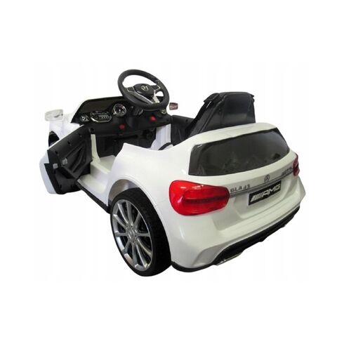 Masinuta electrica cu telecomanda, roti EVA, scaun piele Mercedes GLA45 - Alb, Culoare: Alb, Capacitate acumulator: 12V,poza 4