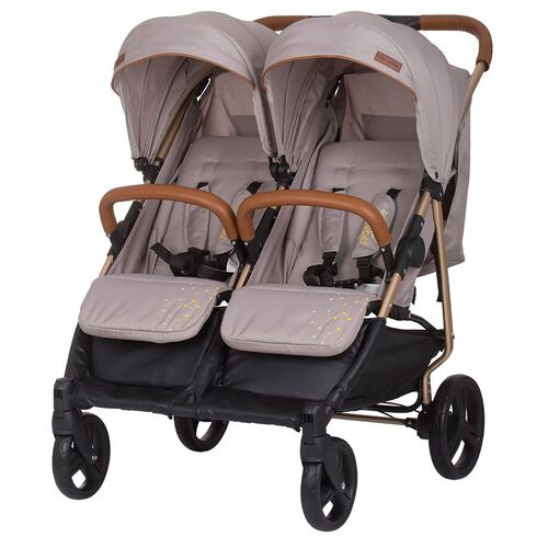 Carucior gemeni Chipolino Passo Doble humus, Culoare: Crem - poza 2 - ExclusivMAG.ro
