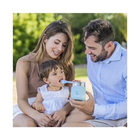 Termos Mancare Solida Silky Mini 280 ml Azure Miniland Baby, Culoare: Albastru, Cantitate: 280ml,poza 4