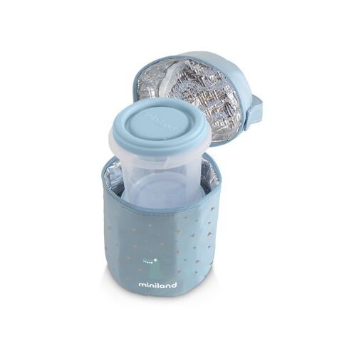 Set 2 Recipiente Plastic 250 ml cu Gentuta izoterma Azure Miniland, Culoare: Albastru, Cantitate: 250ml,poza 2