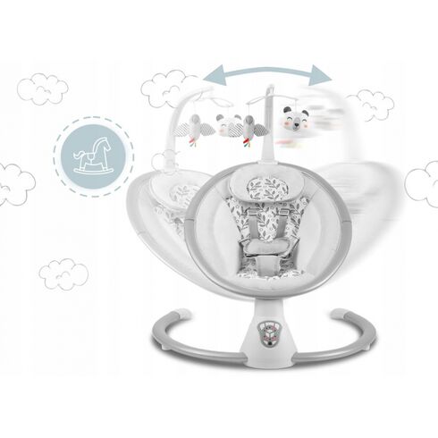 Leagan electric cu vibratii, muzica si jucarii Ricokids 705000, Gri,poza 5