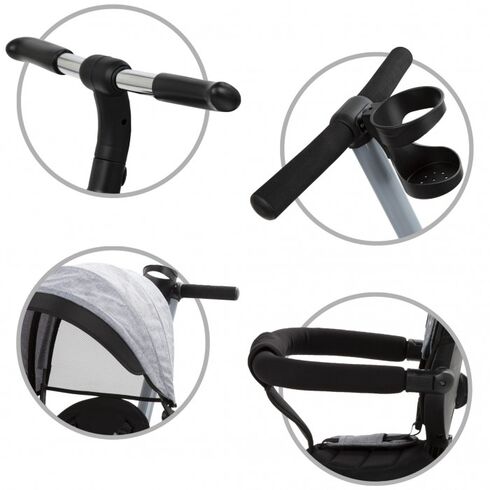 Tricicleta cu sezut rotativ si roti cu spuma EVA Kidwell Axel - Gri, Culoare: Gri,poza 10