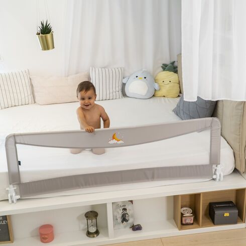 Margine de siguranta pentru pat Juju Safe Sleep, Mini Moon, Culoare: Gri,poza 2