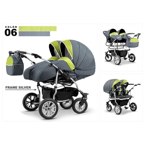 Carucior pentru gemeni Mikado DUET LUX D-06 3 in 1  - ExclusivMAG.ro