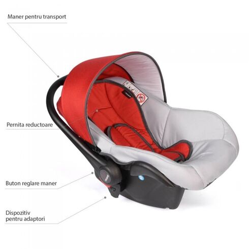 Scaun auto 0-10 kg VESSANTI Crooner Prestige - Red, Culoare: Rosu, Grupa: 0-13kg (0 luni - 12 luni),poza 2  - ExclusivMAG.ro Scaun auto 0-10 kg VESSANTI Crooner Prestige - Red, Culoare: Rosu, Grupa: 0-13kg (0 luni - 12 luni),poza 2