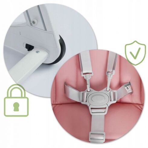 Scaun de masa cu roti Ricokids Tugo - Roz, Culoare: Roz,poza 4