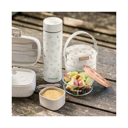 Set 2 Recipiente din Sticla 300 ml cu Gentuta Bunny Miniland Baby, Culoare: Roz,poza 4