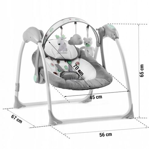 Leagan electric cu muzica Ricokids 7321 - Gri, Culoare: Gri,poza 8