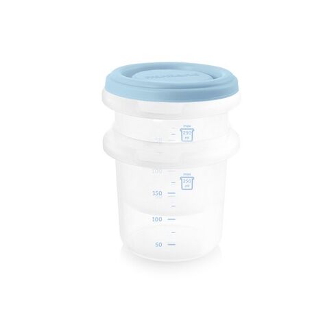 Set 2 Recipiente Plastic 250 ml cu Gentuta izoterma Azure Miniland, Culoare: Albastru, Cantitate: 250ml,poza 3