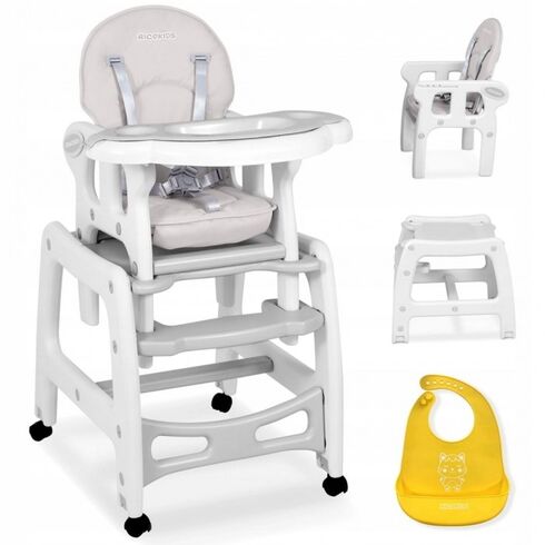 Scaun de masa 5 in 1 Ricokids Sinco - Gri, Culoare: Gri,poza 4